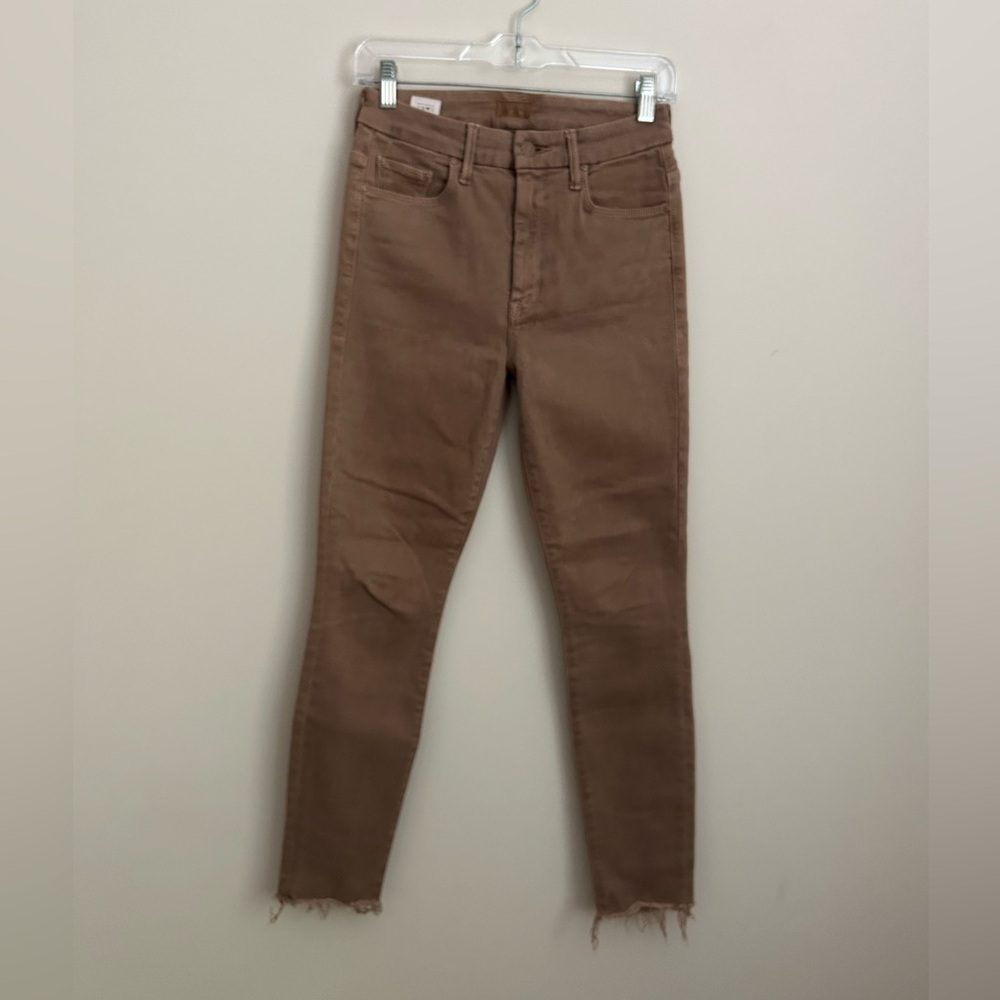 MOTHER High Waisted Looker Ankle Fray Second Chance in Beaver Fur Size 27